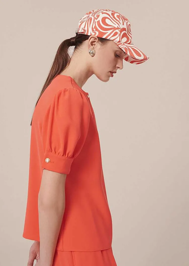 Blouse En Crepe Corail Tourterelle*TARA JARMON Fashion