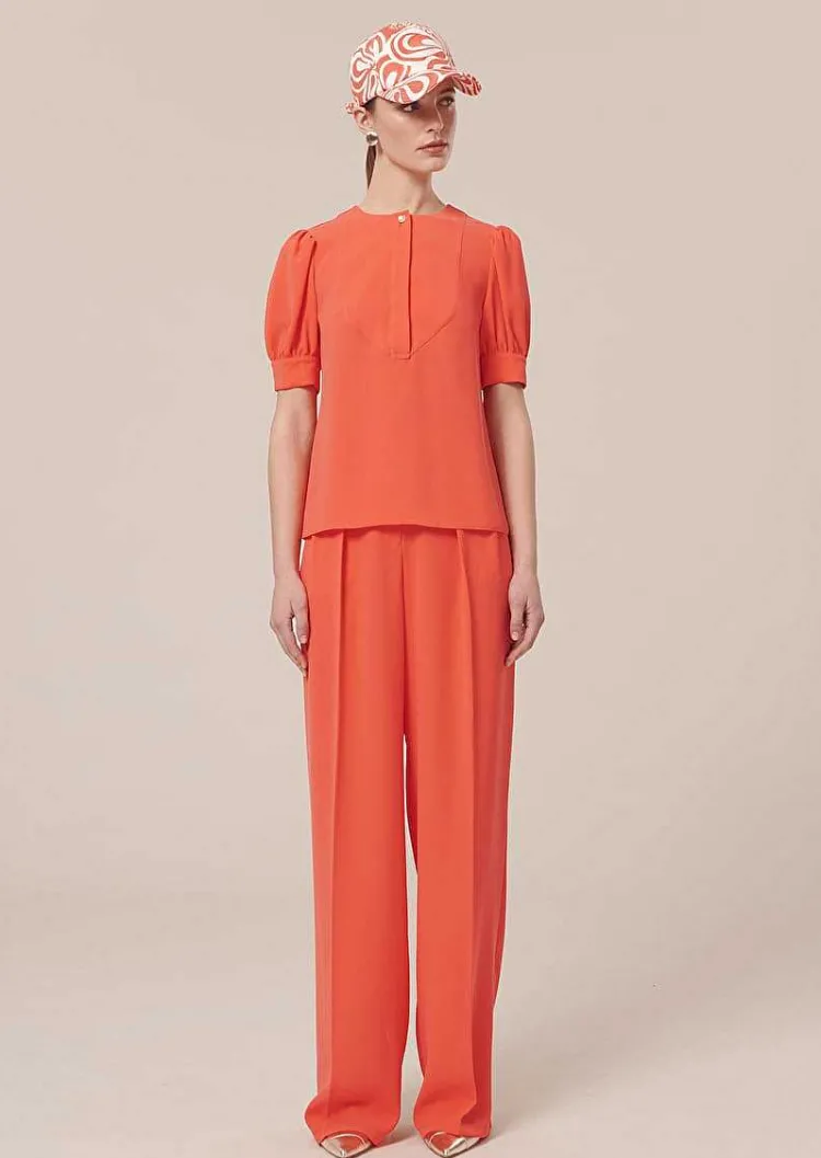 Blouse En Crepe Corail Tourterelle*TARA JARMON Fashion
