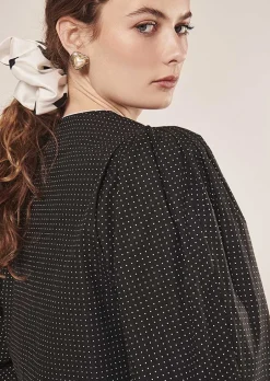 Candice Chemise Noire A Pois Blancs*TARA JARMON Fashion
