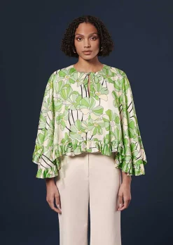 Cape A Imprime Floral Vert Verone*TARA JARMON Fashion