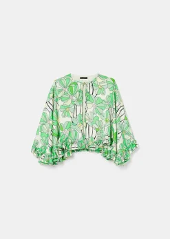 Cape A Imprime Floral Vert Verone*TARA JARMON Fashion