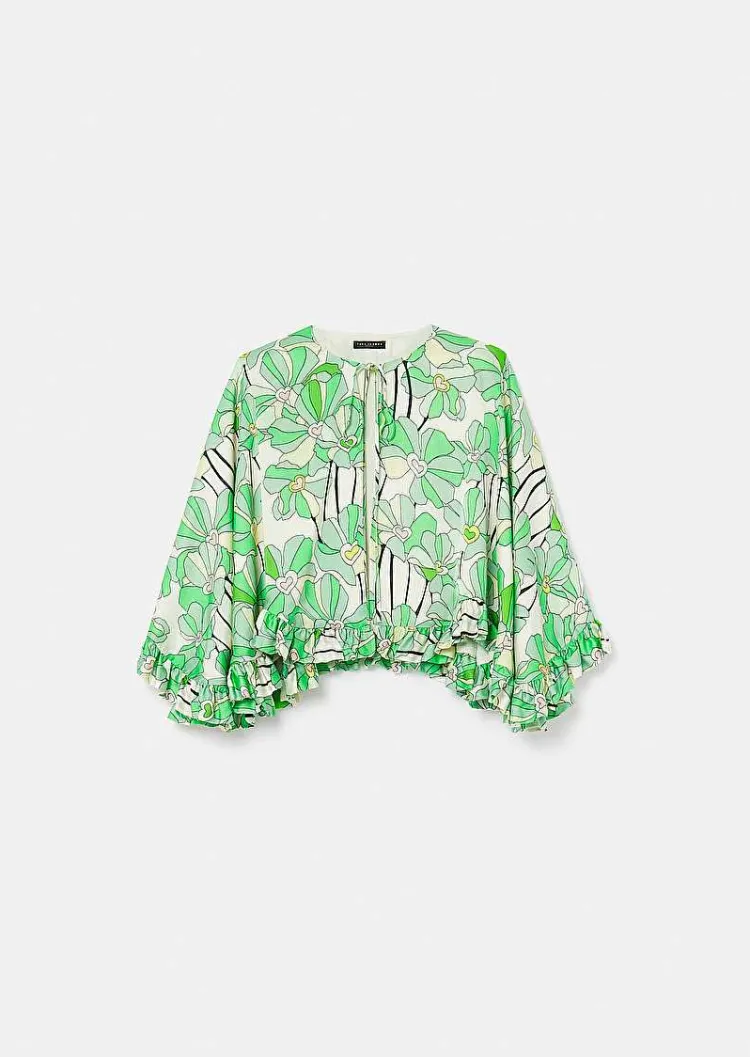 Cape A Imprime Floral Vert Verone*TARA JARMON Fashion
