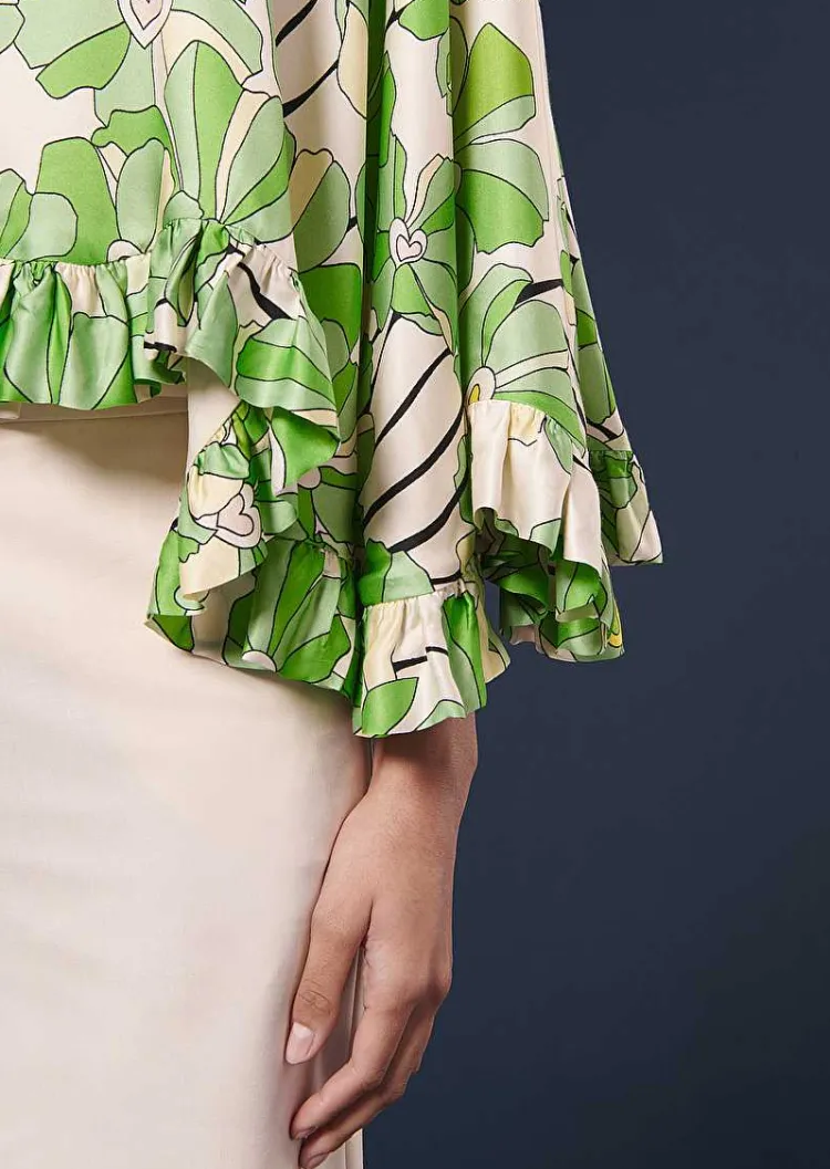 Cape A Imprime Floral Vert Verone*TARA JARMON Fashion