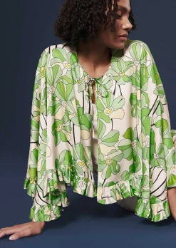 Cape A Imprime Floral Vert Verone*TARA JARMON Fashion