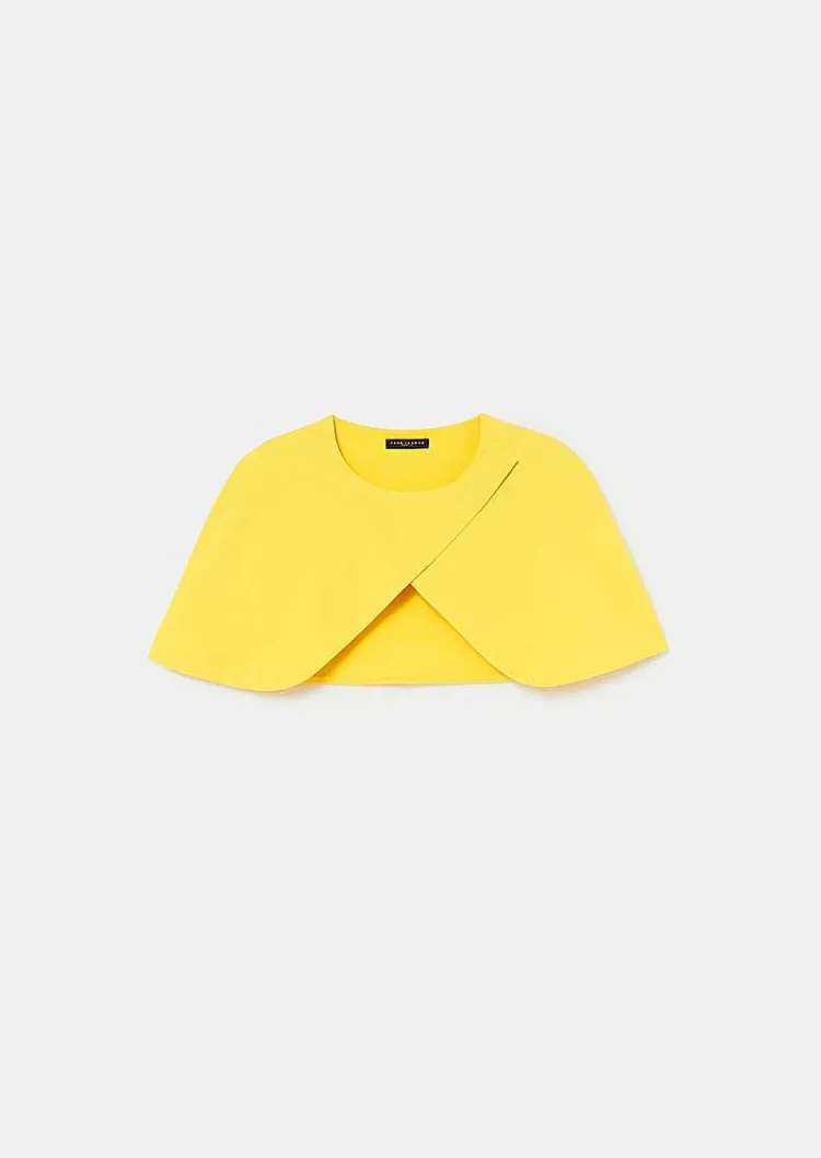 Cape En Crepe Jaune Valentina*TARA JARMON Sale