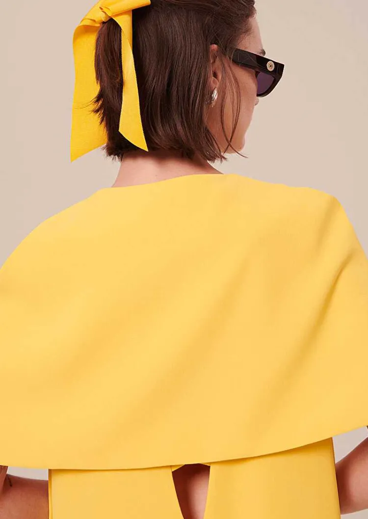 Cape En Crepe Jaune Valentina*TARA JARMON Sale