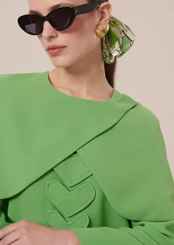 Cape En Crepe Verte Valentina*TARA JARMON Hot