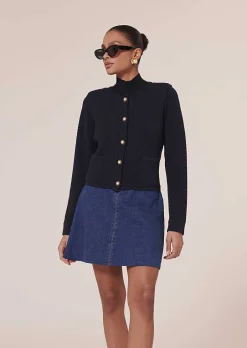 Cardigan En Cupro Bleu Nuit Guest*TARA JARMON Best