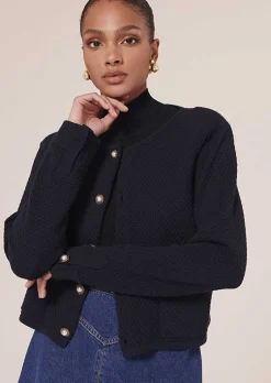 Cardigan En Cupro Bleu Nuit Guest*TARA JARMON Best