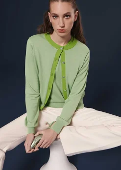Cardigan Gaelle En Coton Et Laine Vert*TARA JARMON Outlet