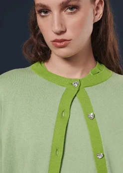 Cardigan Gaelle En Coton Et Laine Vert*TARA JARMON Outlet