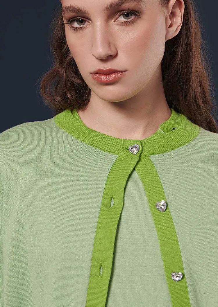 Cardigan Gaelle En Coton Et Laine Vert*TARA JARMON Outlet