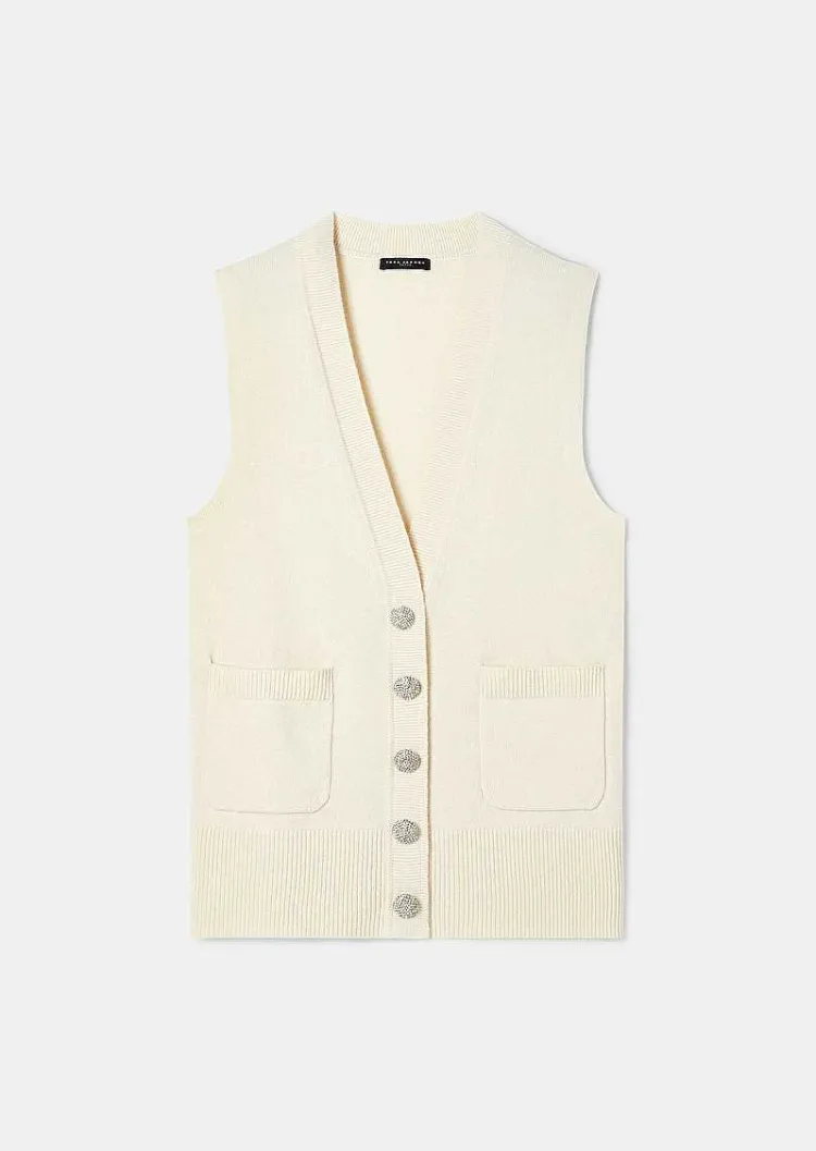 Cardigan Ginny Ecru En Laine Alpaga Et Merinos*TARA JARMON Outlet