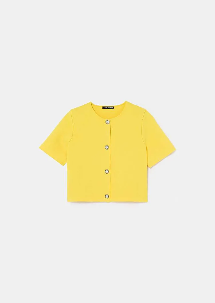 Cardigan Jaune Paillete En Maille Compacte*TARA JARMON Online
