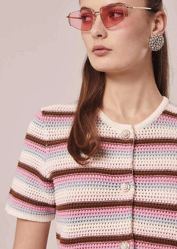Cardigan Raye En Tricot Au Crochet Gemila*TARA JARMON Online