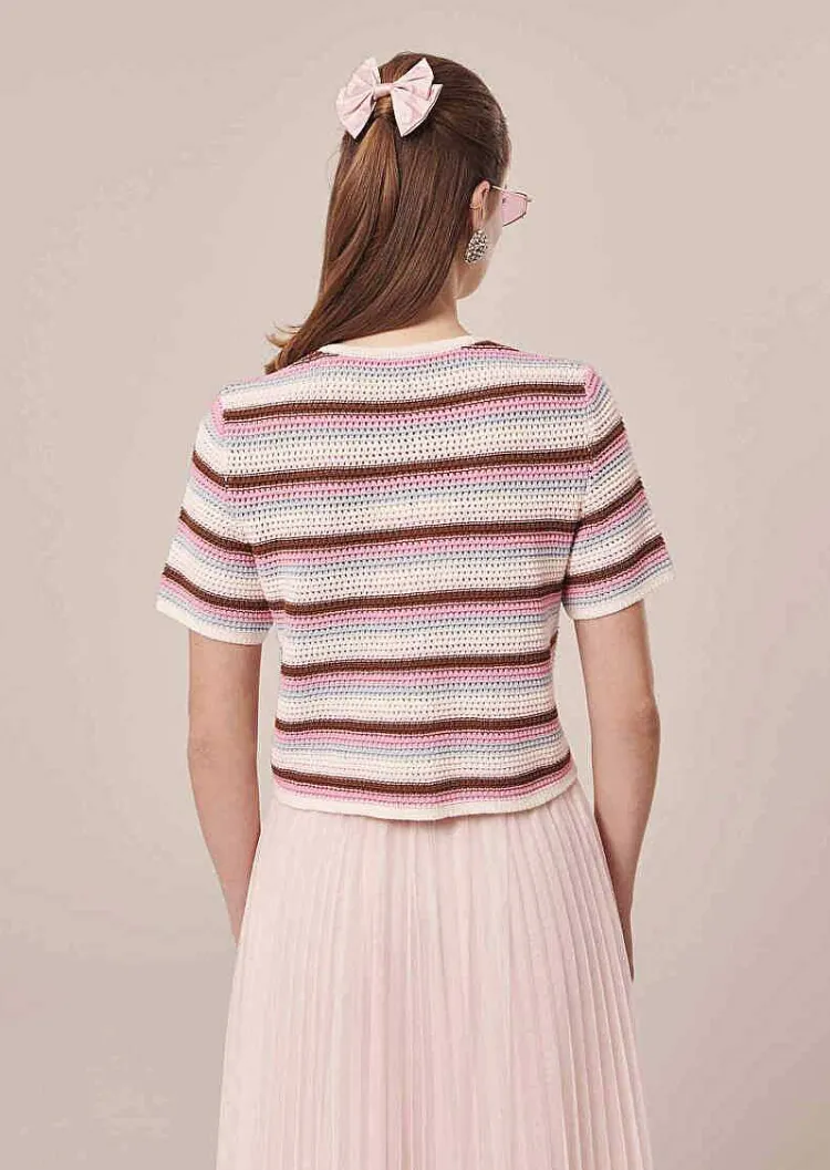 Cardigan Raye En Tricot Au Crochet Gemila*TARA JARMON Online