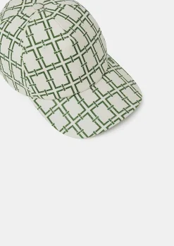 Carole Ecru Avec Chapeau Design Graphique Vert*TARA JARMON Outlet