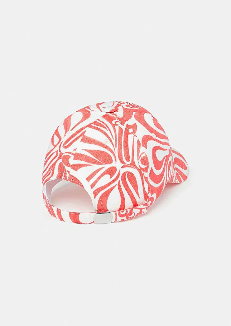 Casquette Carole Ecru Avec Corail Design Graphique*TARA JARMON Fashion