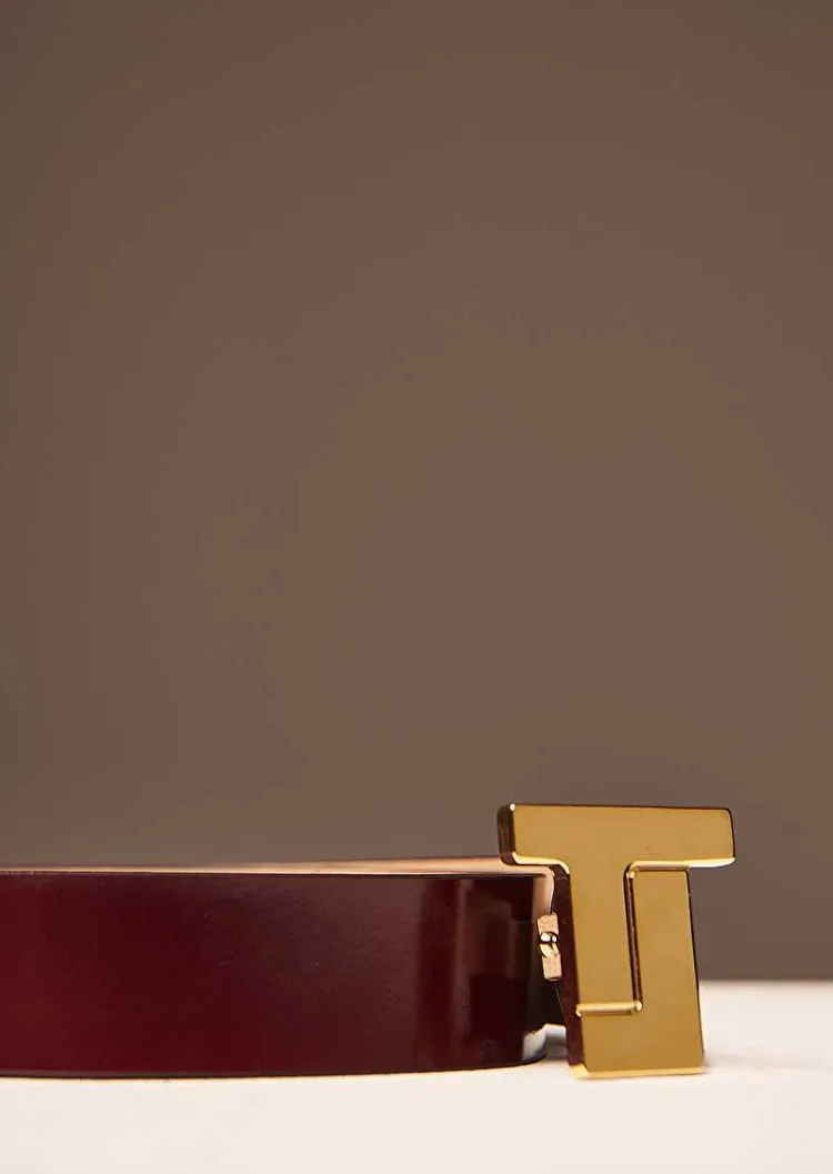 Ceinture 8 Bis En Cuir Bordeaux*TARA JARMON Fashion