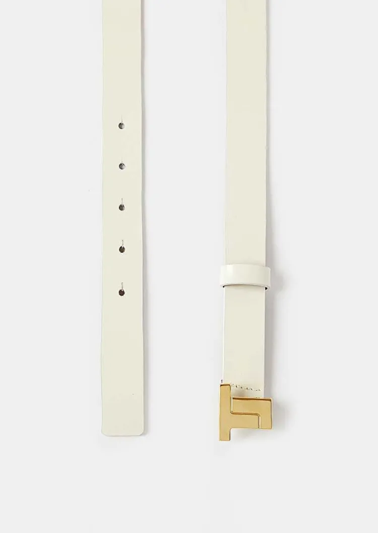 Ceinture 8 Bis Mini Cuir Ecru*TARA JARMON New