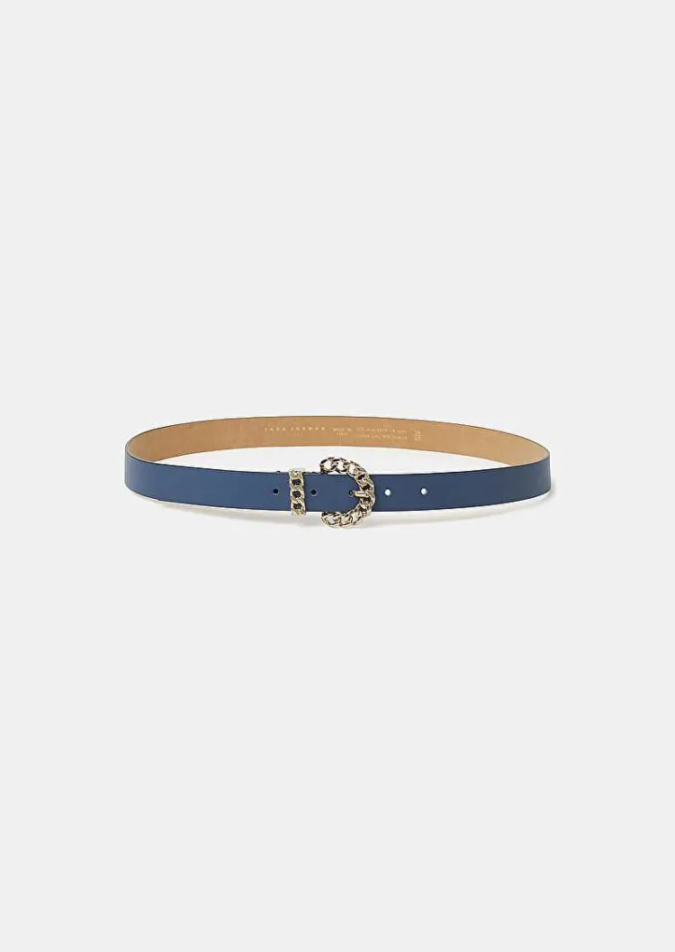 Ceinture En Cuir Bleu Bella*TARA JARMON New