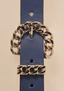 Ceinture En Cuir Bleu Bella*TARA JARMON New
