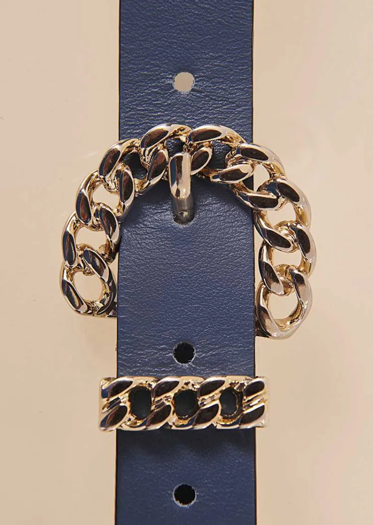 Ceinture En Cuir Bleu Bella*TARA JARMON New