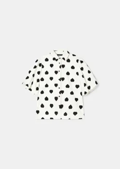 Chemise Calypso Ecru Avec Coeurs Noirs A Pois*TARA JARMON Clearance