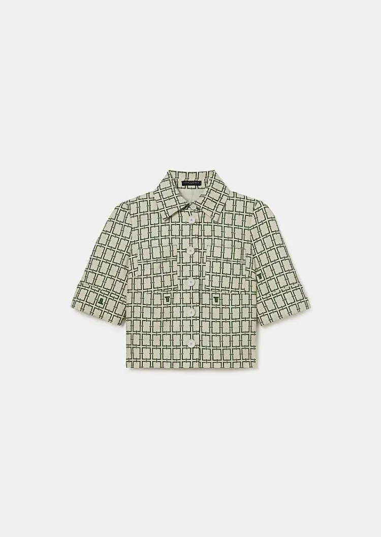 Chemise Christine Ecru Avec Motif Graphique Vert*TARA JARMON Sale