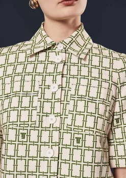Chemise Christine Ecru Avec Motif Graphique Vert*TARA JARMON Sale