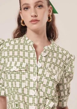 Combinaison Carina Ecru Avec Motif Graphique Vert*TARA JARMON New