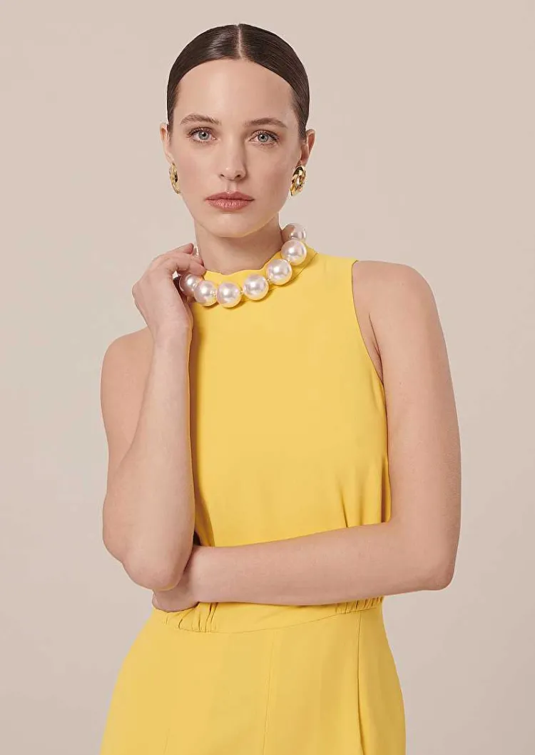 Combinaison Cecile En Crepe Jaune*TARA JARMON Clearance