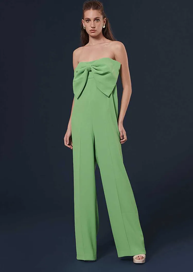 Combinaison En Crepe Verte Coeur*TARA JARMON Fashion