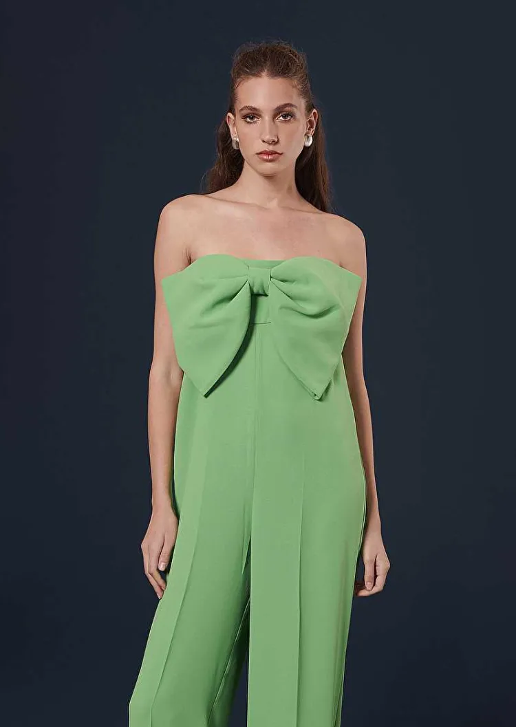 Combinaison En Crepe Verte Coeur*TARA JARMON Fashion