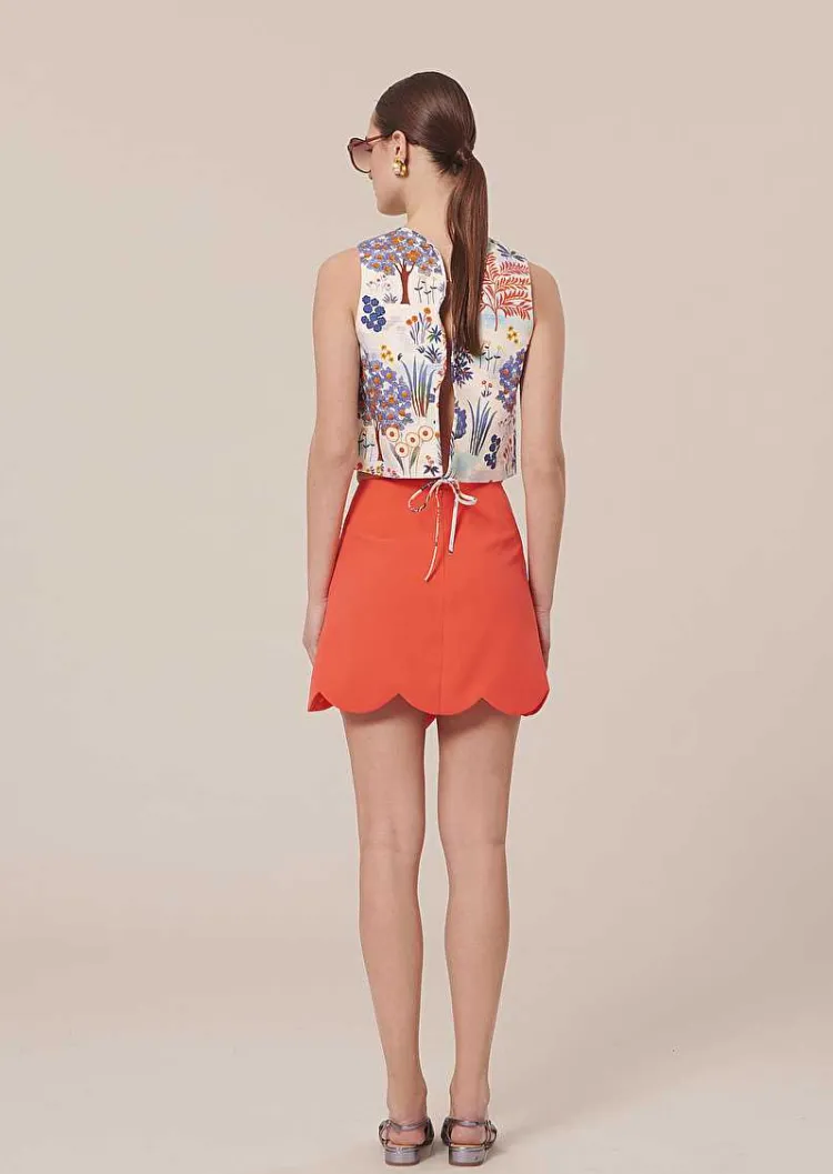 Jupe En Crepe Corail Joliette*TARA JARMON Clearance