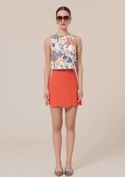Jupe En Crepe Corail Joliette*TARA JARMON Clearance