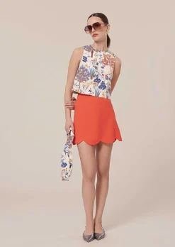 Jupe En Crepe Corail Joliette*TARA JARMON Clearance