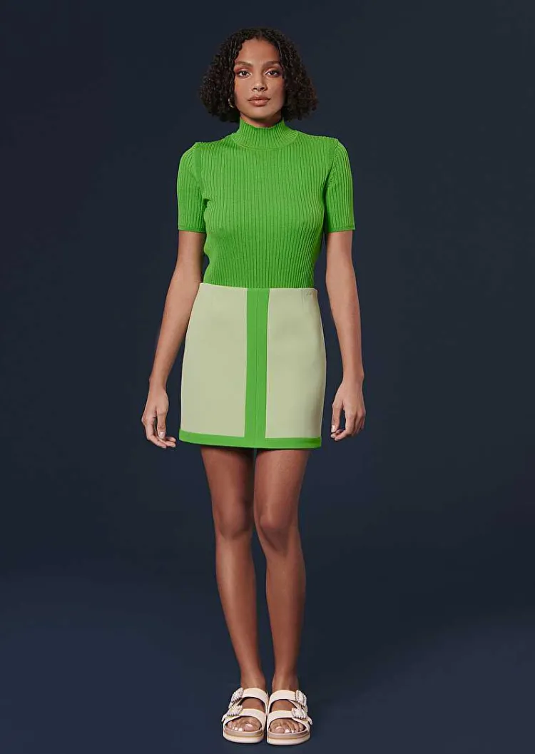 Jupe En Double Toile Verte Julianna*TARA JARMON Outlet