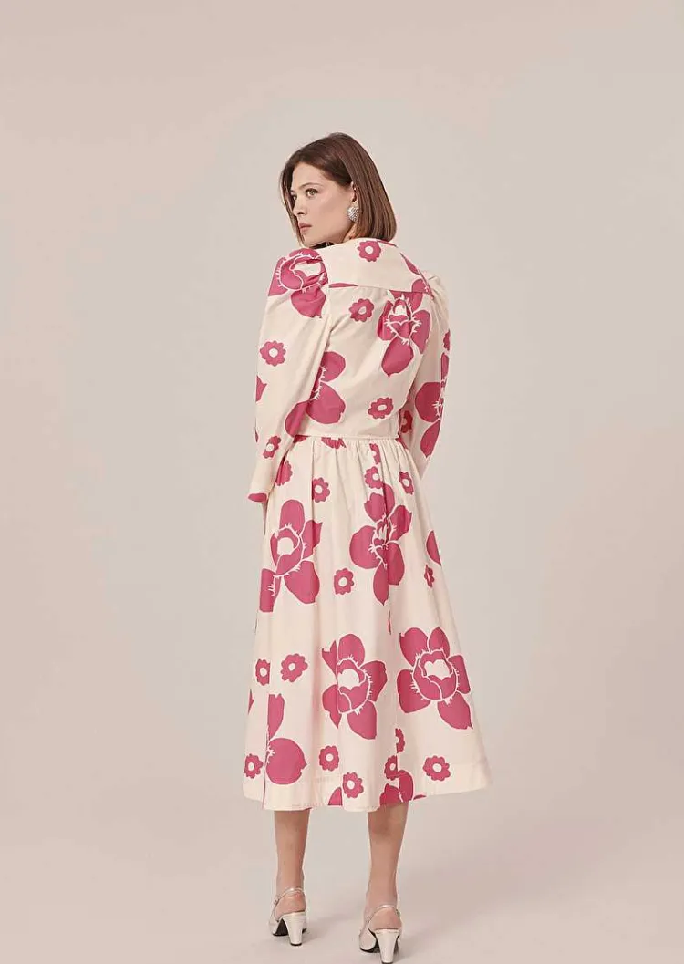 Jupe En Popeline Imprimee Fleurs Ecru Jenna*TARA JARMON Discount