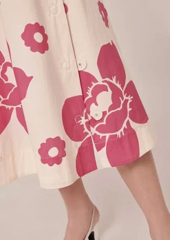Jupe En Popeline Imprimee Fleurs Ecru Jenna*TARA JARMON Discount