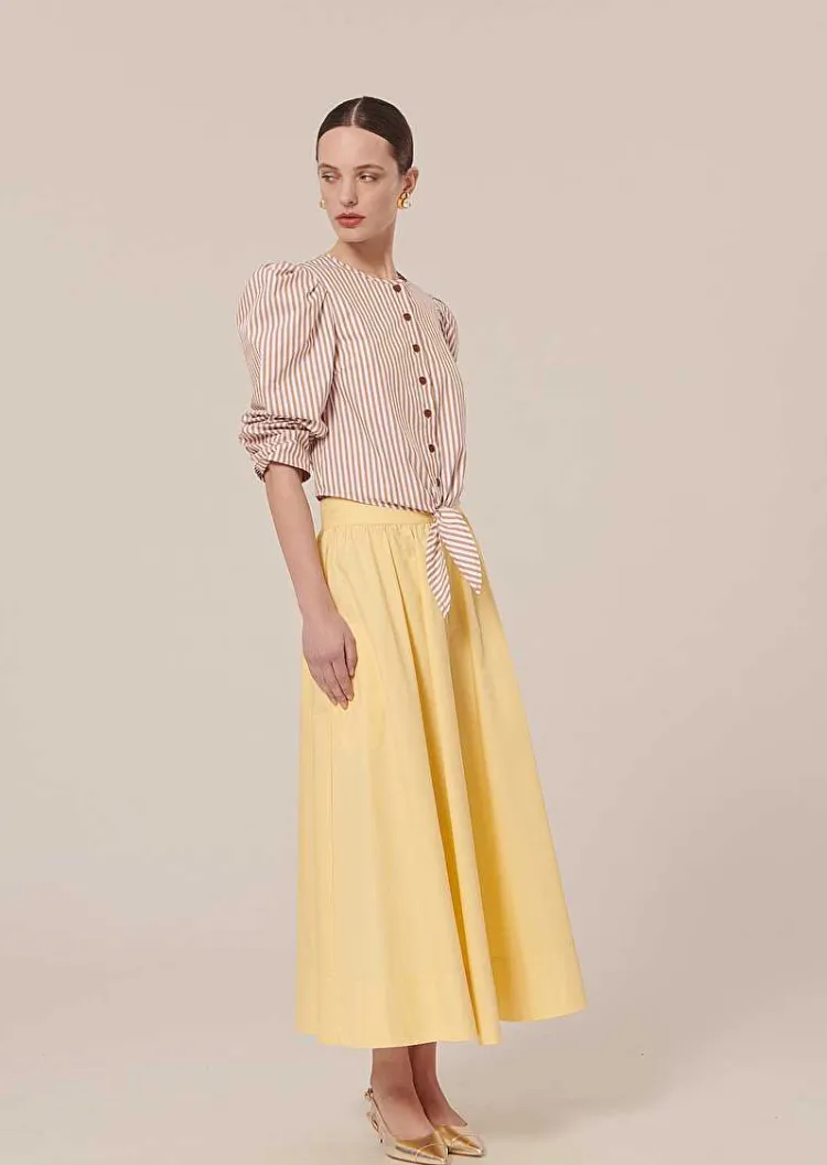 Jupe Jelato En Popeline Jaune Croustillante*TARA JARMON Discount