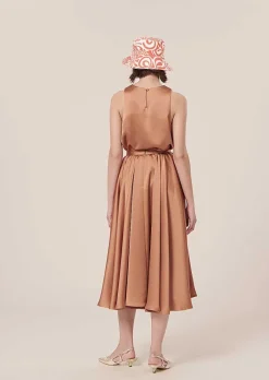 Jupe Jolanda Marron En Satin Fluide*TARA JARMON Fashion
