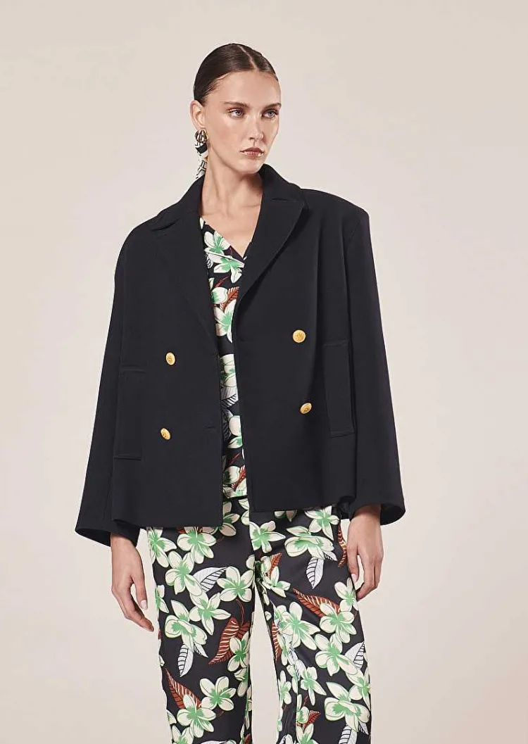 Manteau Marcello En Double Coton Bleu Nuit*TARA JARMON Outlet