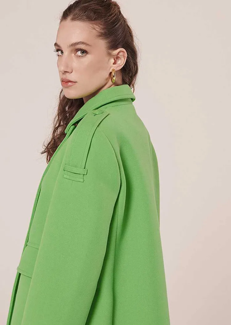 Manteau Marnie En Double Coton Vert*TARA JARMON Clearance