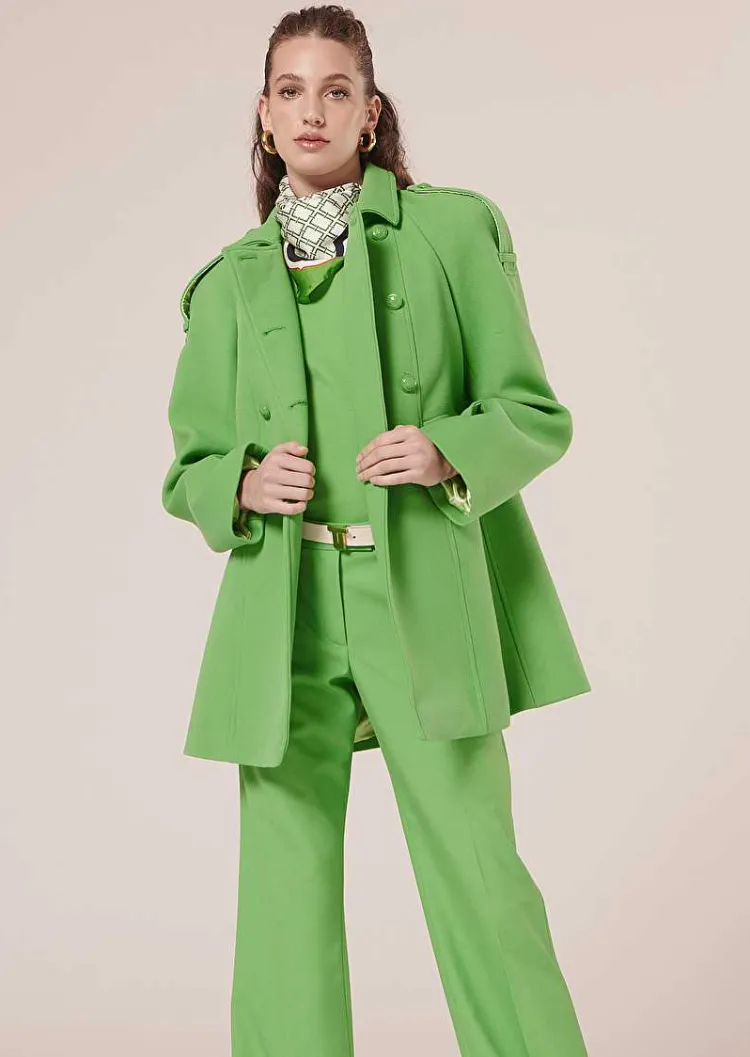 Manteau Marnie En Double Coton Vert*TARA JARMON Clearance