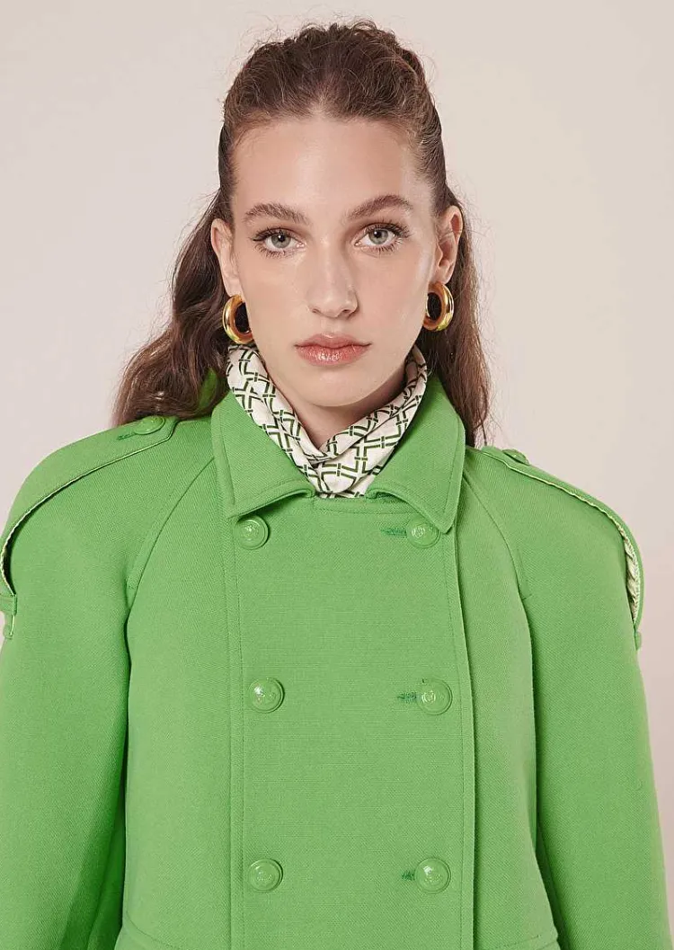Manteau Marnie En Double Coton Vert*TARA JARMON Clearance