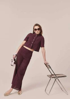 Pantalon Brode Marron Paquita*TARA JARMON New