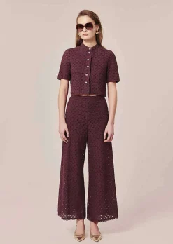 Pantalon Brode Marron Paquita*TARA JARMON New