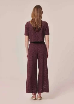 Pantalon Brode Marron Paquita*TARA JARMON New
