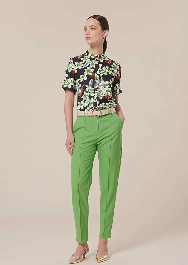 Pantalon En Laine Froide Vert Pascal*TARA JARMON Outlet